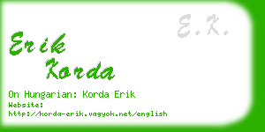 erik korda business card